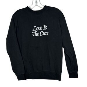 Obey “Love Is The Cure” Black Crewneck Embroidered Sweatshirt. Size Small.